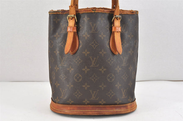 Authentic Louis Vuitton Monogram Bucket PM Shoulder Tote Bag M42238 Junk 2407K