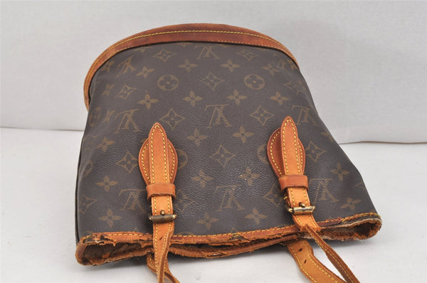 Authentic Louis Vuitton Monogram Bucket PM Shoulder Tote Bag M42238 Junk 2407K