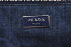 Authentic PRADA Vintage Canapa M Denim Tote Hand Bag Blue 2408I