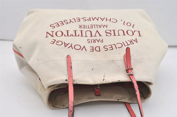 Auth Louis Vuitton Summer Collection 2014 Cabas MM Tote Bag M94502 White 2408J