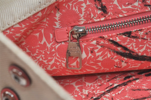 Auth Louis Vuitton Summer Collection 2014 Cabas MM Tote Bag M94502 White 2408J