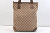 Authentic GUCCI Vintage Shoulder Tote Bag GG Canvas Leather 28892 Brown 2409K