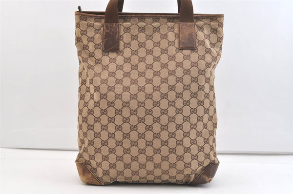 Authentic GUCCI Vintage Shoulder Tote Bag GG Canvas Leather 28892 Brown 2409K
