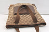 Authentic GUCCI Vintage Shoulder Tote Bag GG Canvas Leather 28892 Brown 2409K