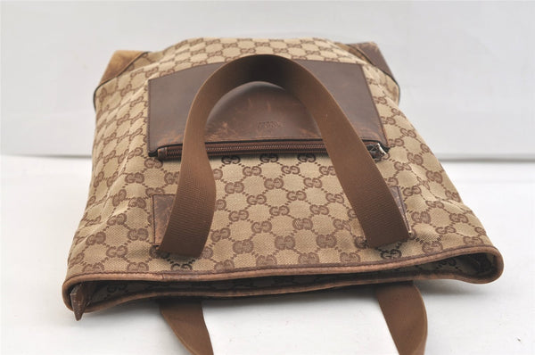 Authentic GUCCI Vintage Shoulder Tote Bag GG Canvas Leather 28892 Brown 2409K