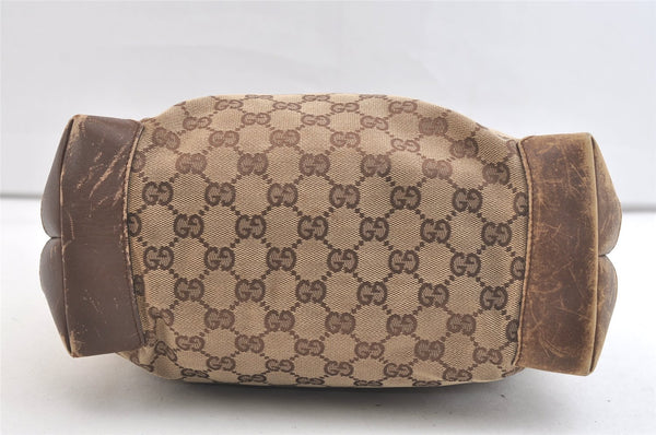 Authentic GUCCI Vintage Shoulder Tote Bag GG Canvas Leather 28892 Brown 2409K