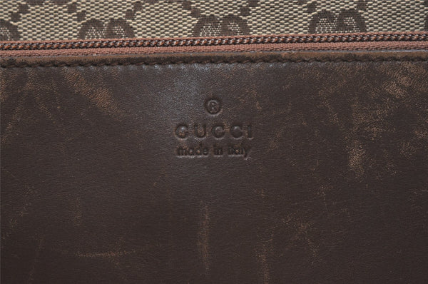 Authentic GUCCI Vintage Shoulder Tote Bag GG Canvas Leather 28892 Brown 2409K