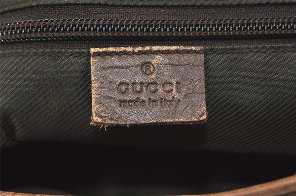 Authentic GUCCI Vintage Shoulder Tote Bag GG Canvas Leather 28892 Brown 2409K