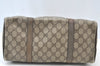 Authentic GUCCI Web Sherry Line Hand Boston Bag GG PVC Leather Brown 2410H