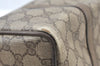 Authentic GUCCI Web Sherry Line Hand Boston Bag GG PVC Leather Brown 2410H