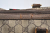 Authentic GUCCI Web Sherry Line Hand Boston Bag GG PVC Leather Brown 2410H