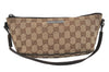 Authentic GUCCI Hand Bag Pouch Purse GG Canvas Leather 07198 Brown Junk 2410K