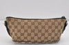 Authentic GUCCI Hand Bag Pouch Purse GG Canvas Leather 07198 Brown Junk 2410K