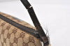 Authentic GUCCI Hand Bag Pouch Purse GG Canvas Leather 07198 Brown Junk 2410K