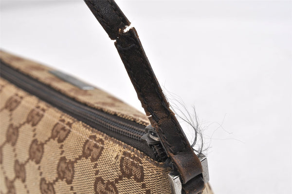 Authentic GUCCI Hand Bag Pouch Purse GG Canvas Leather 07198 Brown Junk 2410K