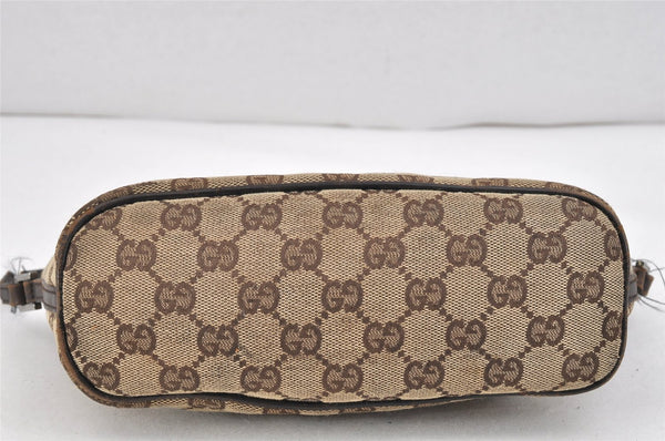 Authentic GUCCI Hand Bag Pouch Purse GG Canvas Leather 07198 Brown Junk 2410K