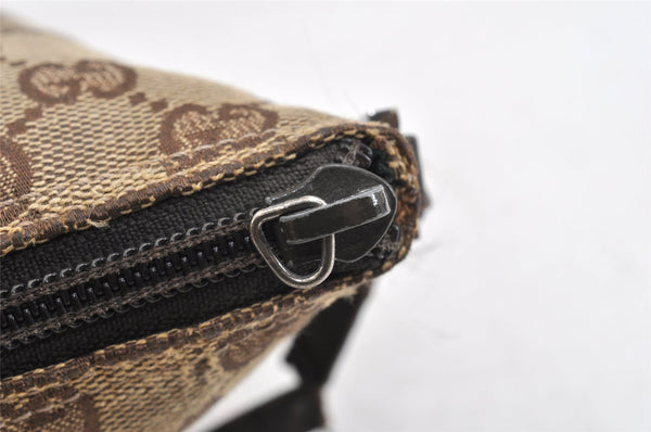 Authentic GUCCI Hand Bag Pouch Purse GG Canvas Leather 07198 Brown Junk 2410K