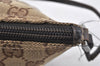 Authentic GUCCI Hand Bag Pouch Purse GG Canvas Leather 07198 Brown Junk 2410K