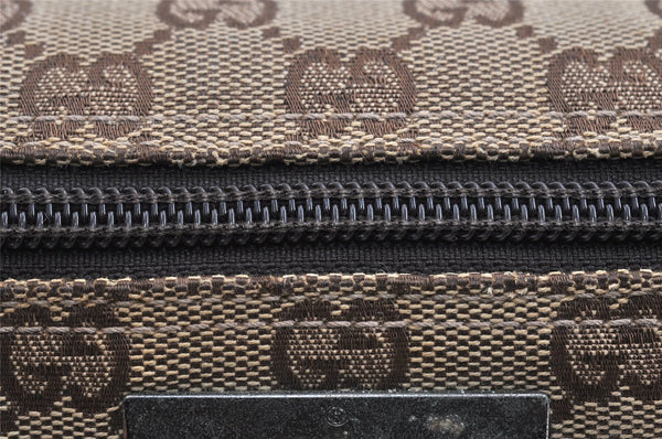 Authentic GUCCI Hand Bag Pouch Purse GG Canvas Leather 07198 Brown Junk 2410K