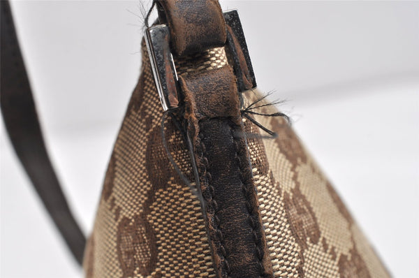 Authentic GUCCI Hand Bag Pouch Purse GG Canvas Leather 07198 Brown Junk 2410K