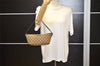 Authentic GUCCI Hand Bag Pouch Purse GG Canvas Leather 07198 Brown Junk 2410K