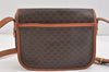 Authentic CELINE Macadam Blason Shoulder Cross Body Bag PVC Leather Brown 2414K