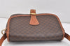 Authentic CELINE Macadam Blason Shoulder Cross Body Bag PVC Leather Brown 2414K