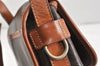 Authentic CELINE Macadam Blason Shoulder Cross Body Bag PVC Leather Brown 2414K