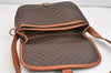 Authentic CELINE Macadam Blason Shoulder Cross Body Bag PVC Leather Brown 2414K