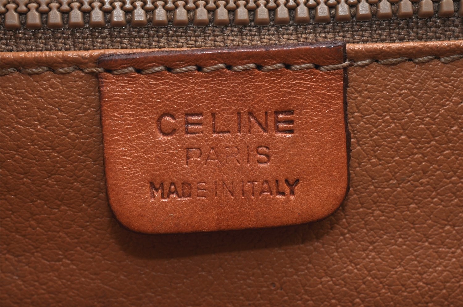 Authentic CELINE Macadam Blason Shoulder Cross Body Bag PVC Leather Brown 2414K