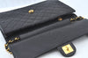 Auth CHANEL Lamb Skin Matelasse Chain Shoulder Bag Purse Black CC Junk 2415I