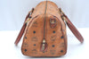 Authentic MCM Vintage Visetos Leather 2Way Shoulder Hand Bag Brown 2415J