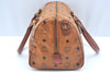 Authentic MCM Vintage Visetos Leather 2Way Shoulder Hand Bag Brown 2415J