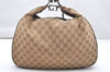 Auth GUCCI Web Sherry Line Shoulder Bag GG Canvas Leather 0013341 Brown 2415K