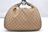 Auth GUCCI Web Sherry Line Shoulder Bag GG Canvas Leather 0013341 Brown 2415K