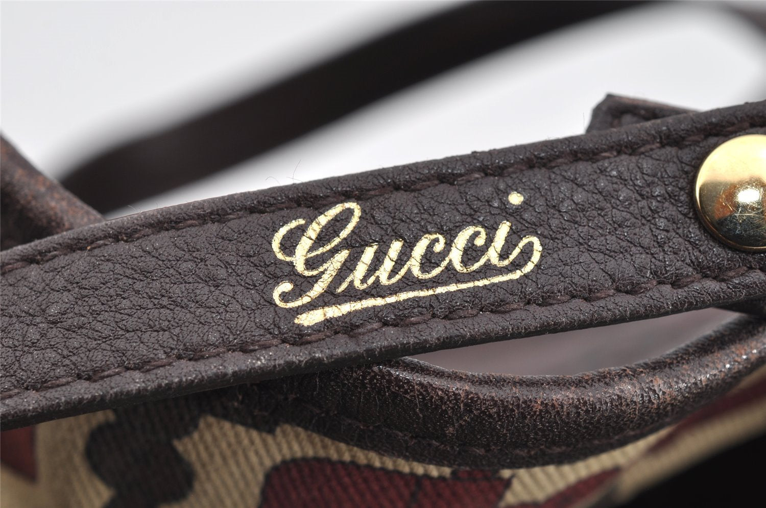 Authentic GUCCI Guccissima Abbey Shoulder Tote Bag GG Leather 130736 Brown 2416I