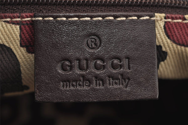 Authentic GUCCI Guccissima Abbey Shoulder Tote Bag GG Leather 130736 Brown 2416I
