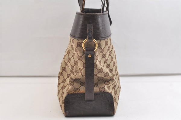 Authentic GUCCI Vintage Shoulder Tote Bag GG Canvas Leather 106251 Brown 2416K