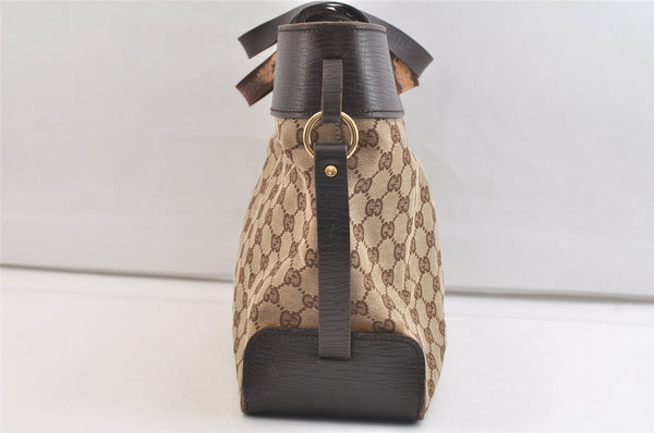 Authentic GUCCI Vintage Shoulder Tote Bag GG Canvas Leather 106251 Brown 2416K