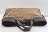 Authentic GUCCI Vintage Shoulder Tote Bag GG Canvas Leather 106251 Brown 2416K