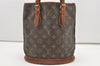 Authentic Louis Vuitton Monogram Bucket PM Shoulder Tote Bag M42238 Junk 2418J