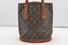 Authentic Louis Vuitton Monogram Bucket PM Shoulder Tote Bag M42238 Junk 2418J