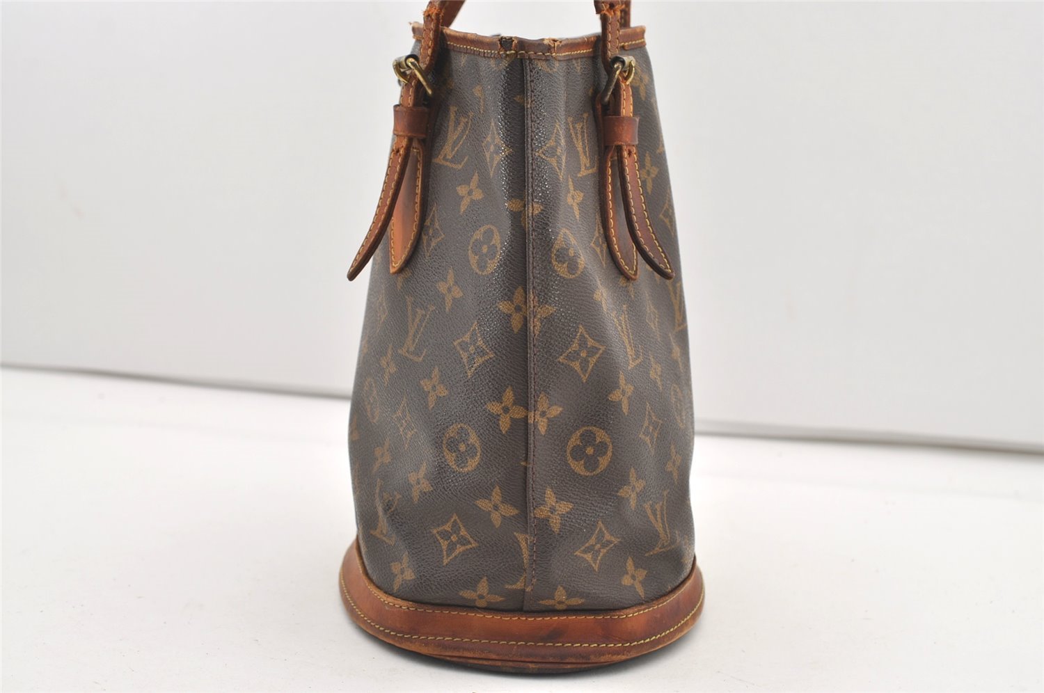 Authentic Louis Vuitton Monogram Bucket PM Shoulder Tote Bag M42238 Junk 2418J