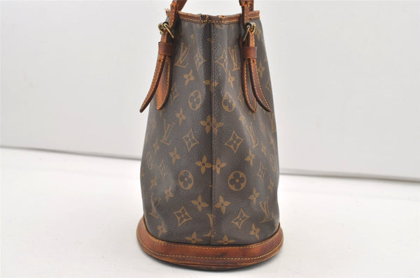 Authentic Louis Vuitton Monogram Bucket PM Shoulder Tote Bag M42238 Junk 2418J