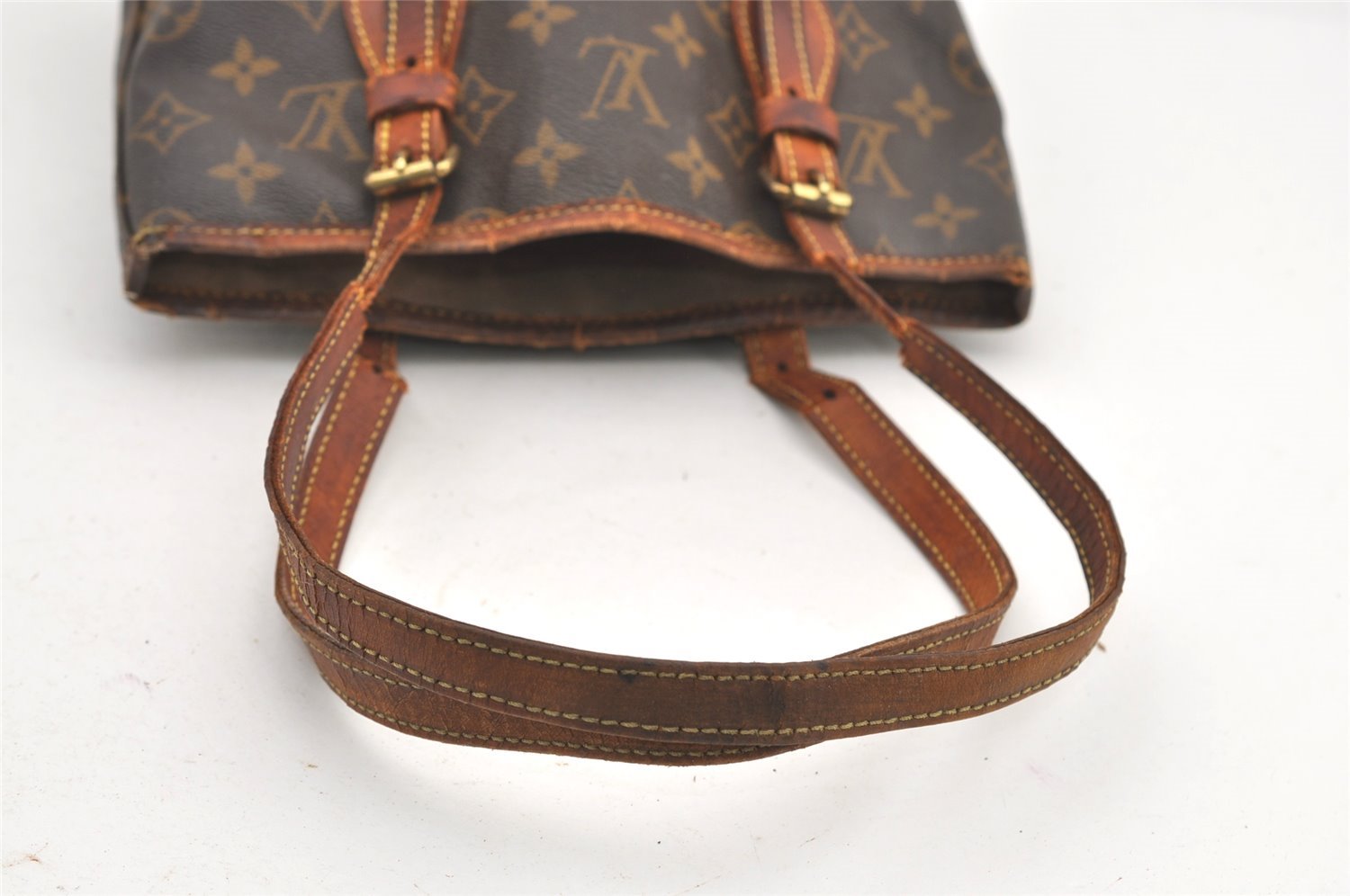 Authentic Louis Vuitton Monogram Bucket PM Shoulder Tote Bag M42238 Junk 2418J