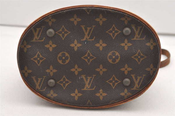Authentic Louis Vuitton Monogram Bucket PM Shoulder Tote Bag M42238 Junk 2418J
