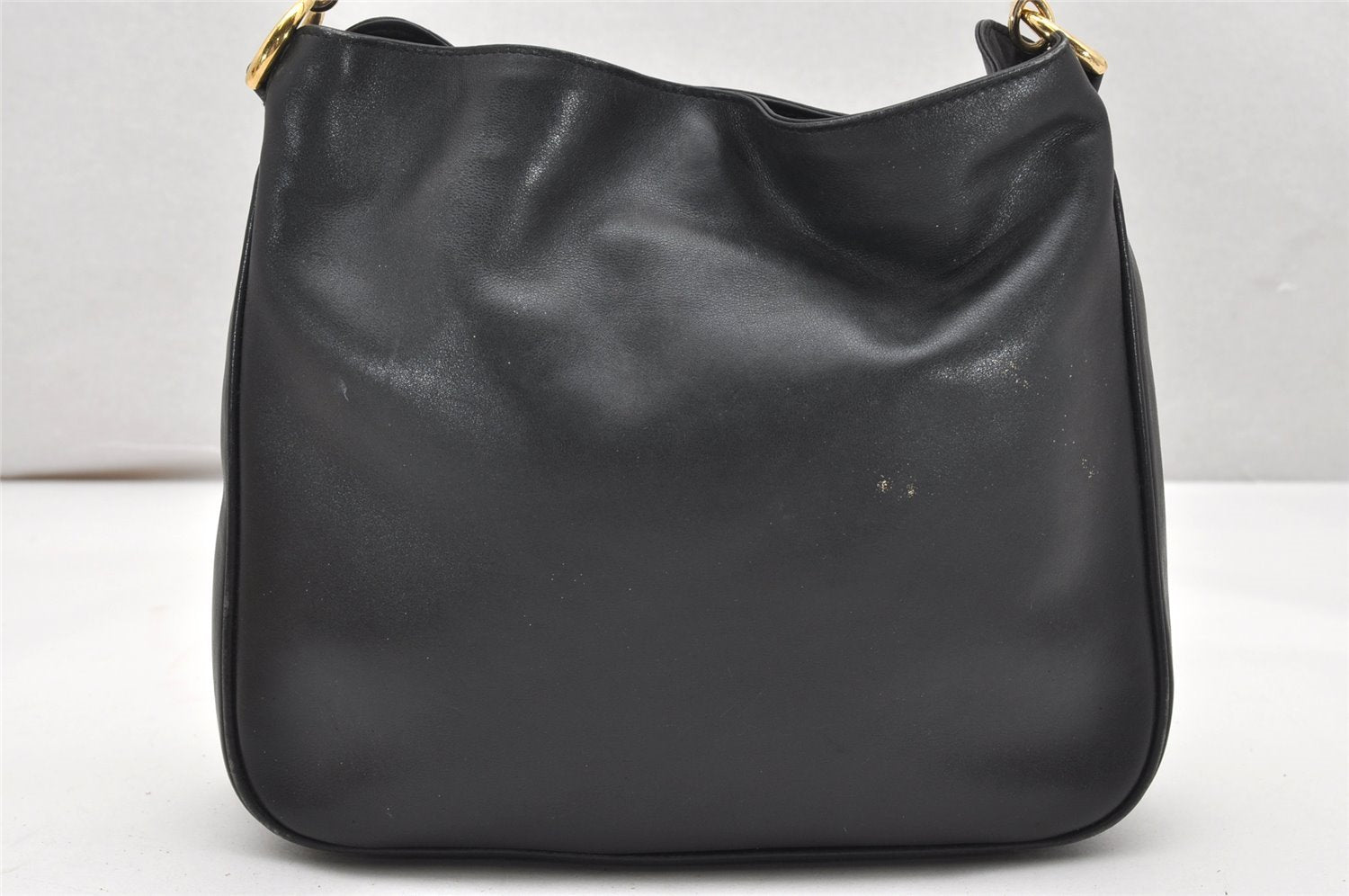 Authentic GUCCI Bamboo 2Way Shoulder Hand Bag Leather Black Junk 2418K