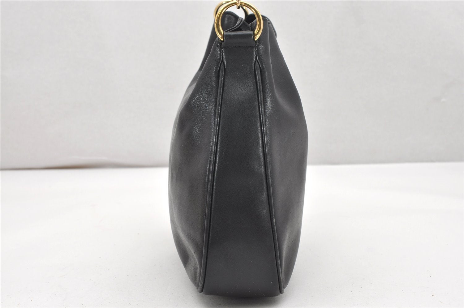 Authentic GUCCI Bamboo 2Way Shoulder Hand Bag Leather Black Junk 2418K
