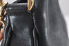 Authentic GUCCI Bamboo 2Way Shoulder Hand Bag Leather Black Junk 2418K