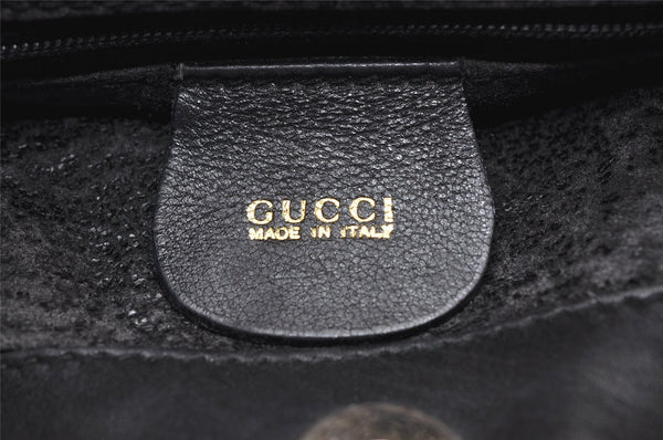 Authentic GUCCI Bamboo 2Way Shoulder Hand Bag Leather Black Junk 2418K